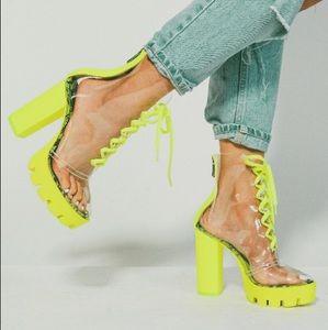 6.5 Neon Yellow Green rain boots